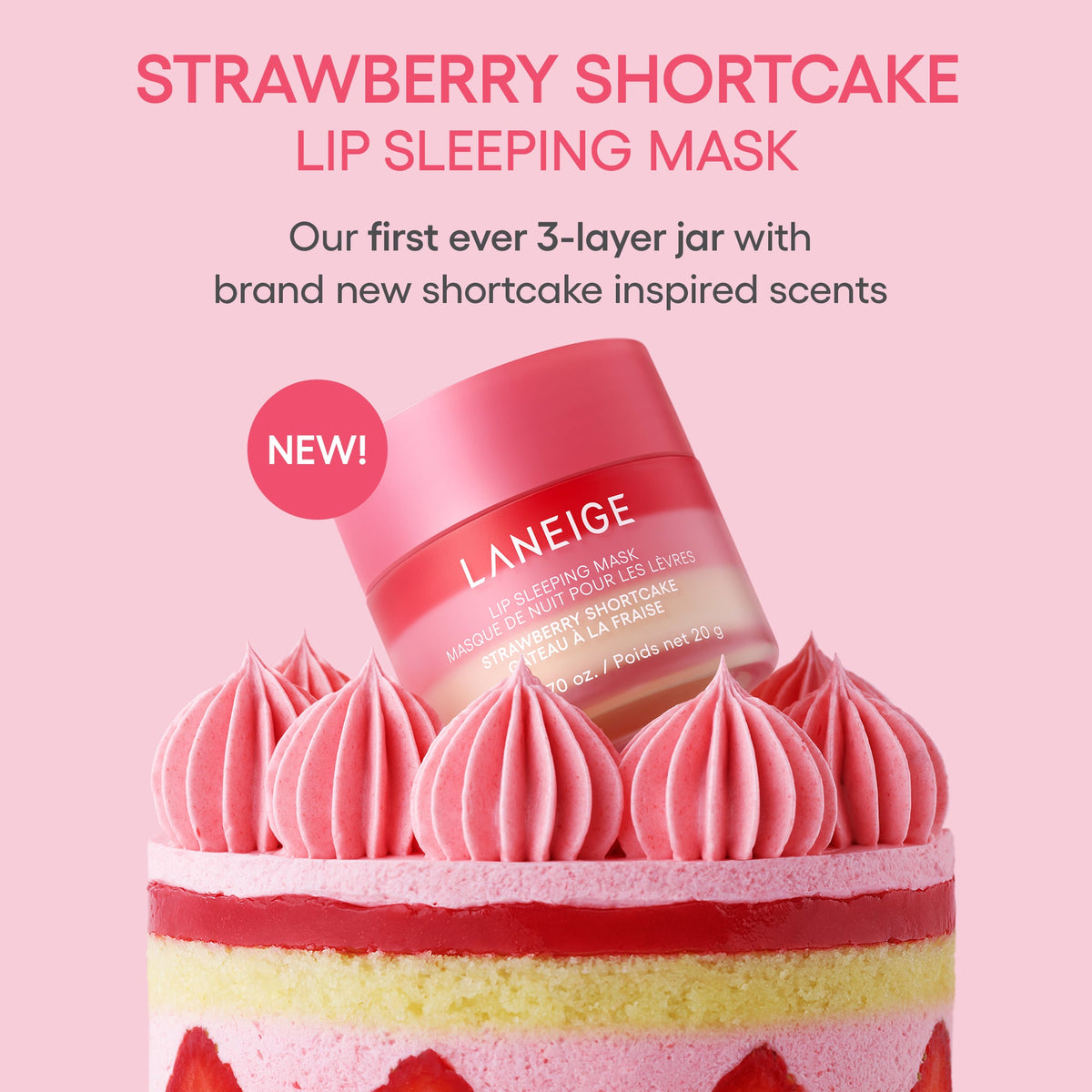 Lip Sleeping Mask;;color::Strawberry Shortcake 3-layer jar