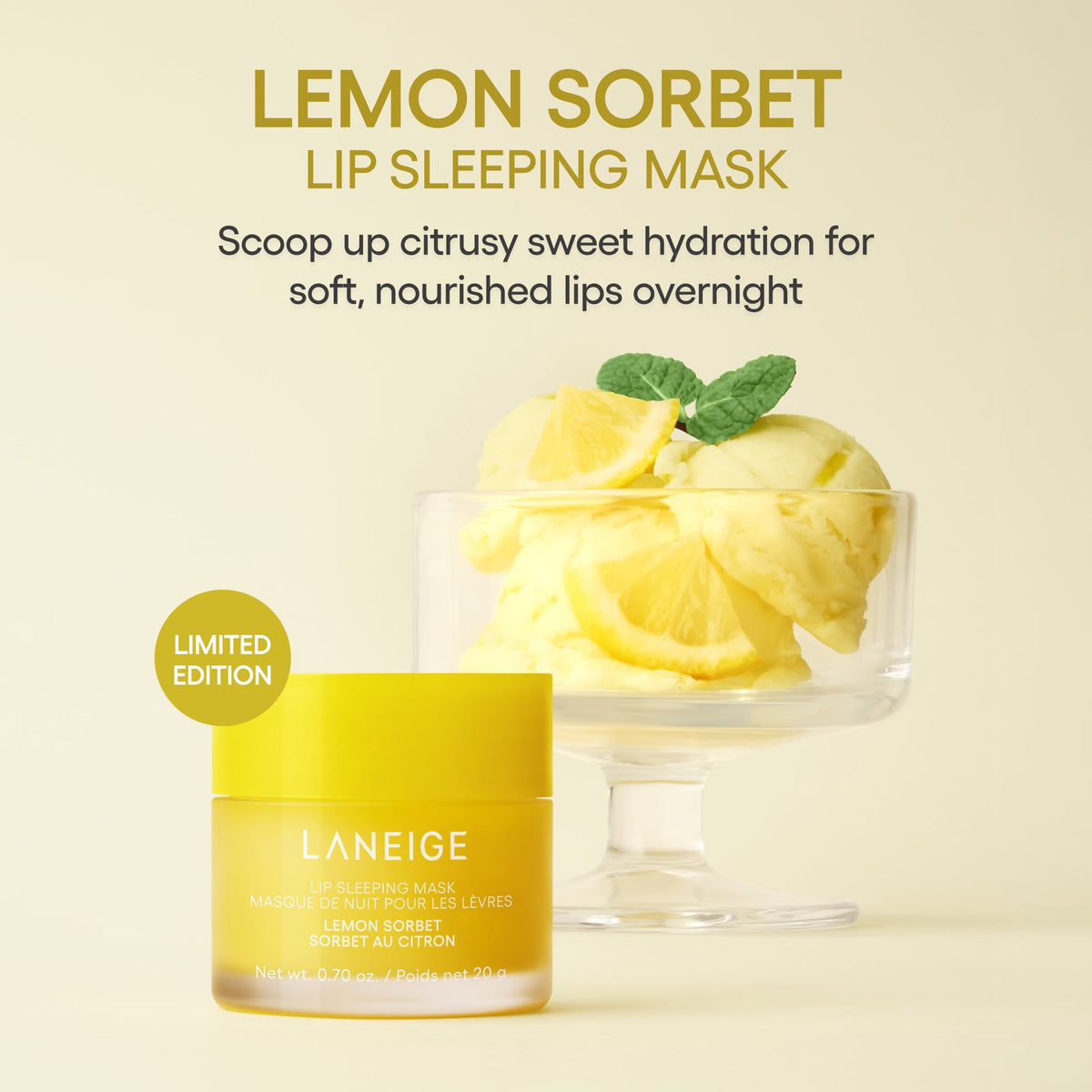 Lemon Sorbet limited edition citrusy scent with lemon sorbet