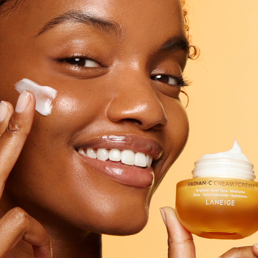 Radian-C vitamin C cream applied to brighten and even skin tone