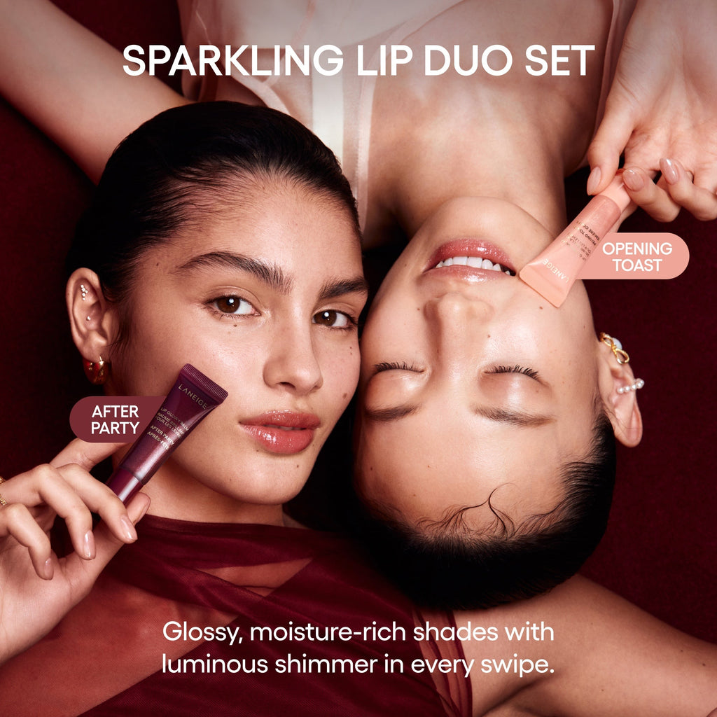 Sparkling Shimmer Lip Glowy Balm Duo Gift Set Beauty Care for Your Day Off